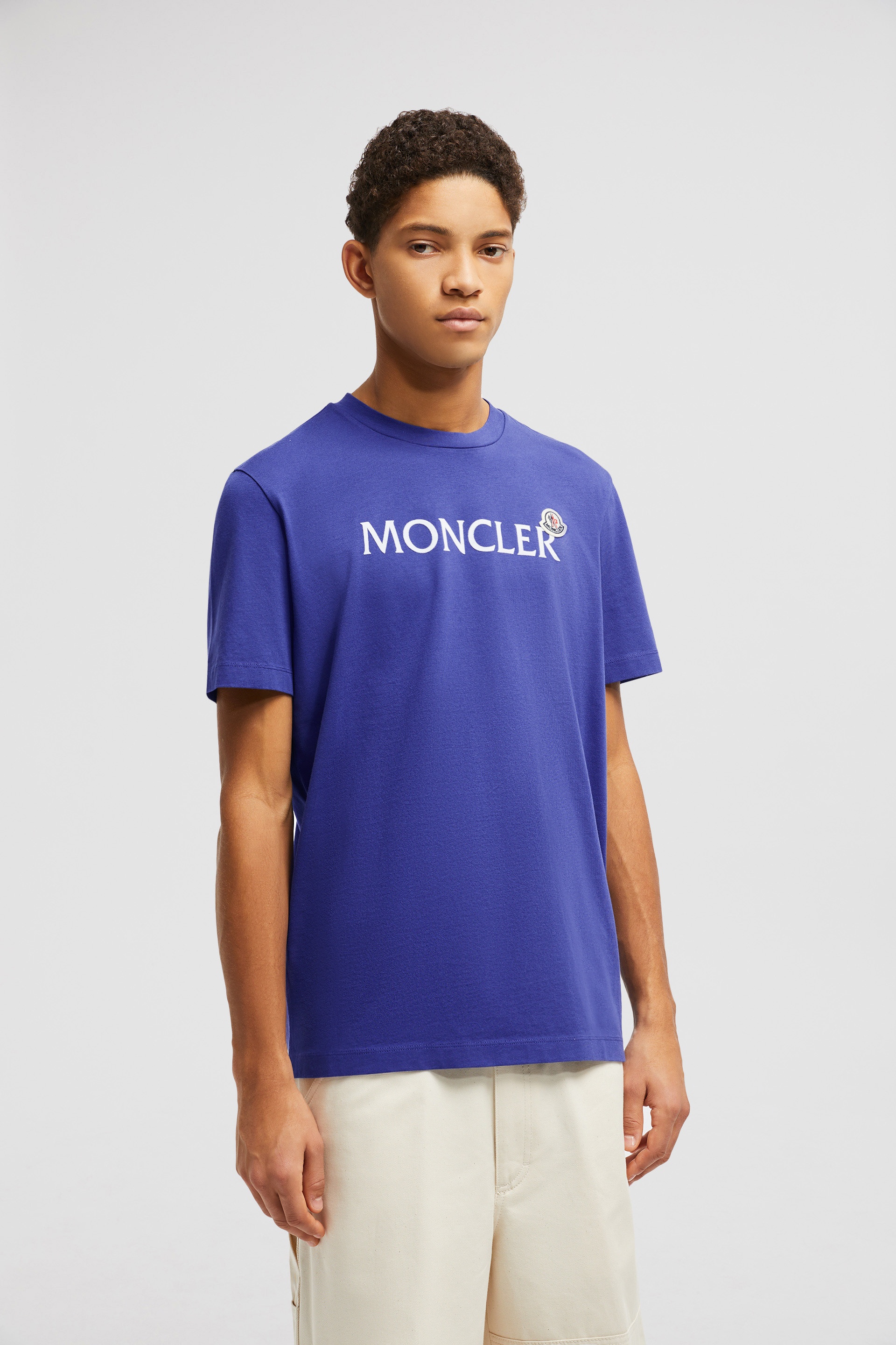 Flocked Logo Cotton T-Shirt - 3