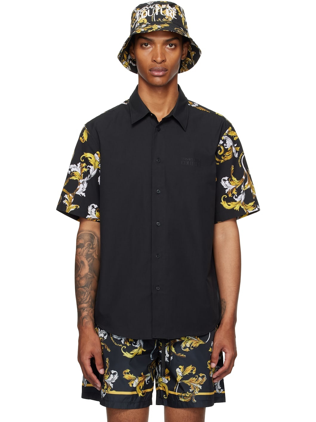 Black Outline Barocco Regular-Fit Shirt - 1