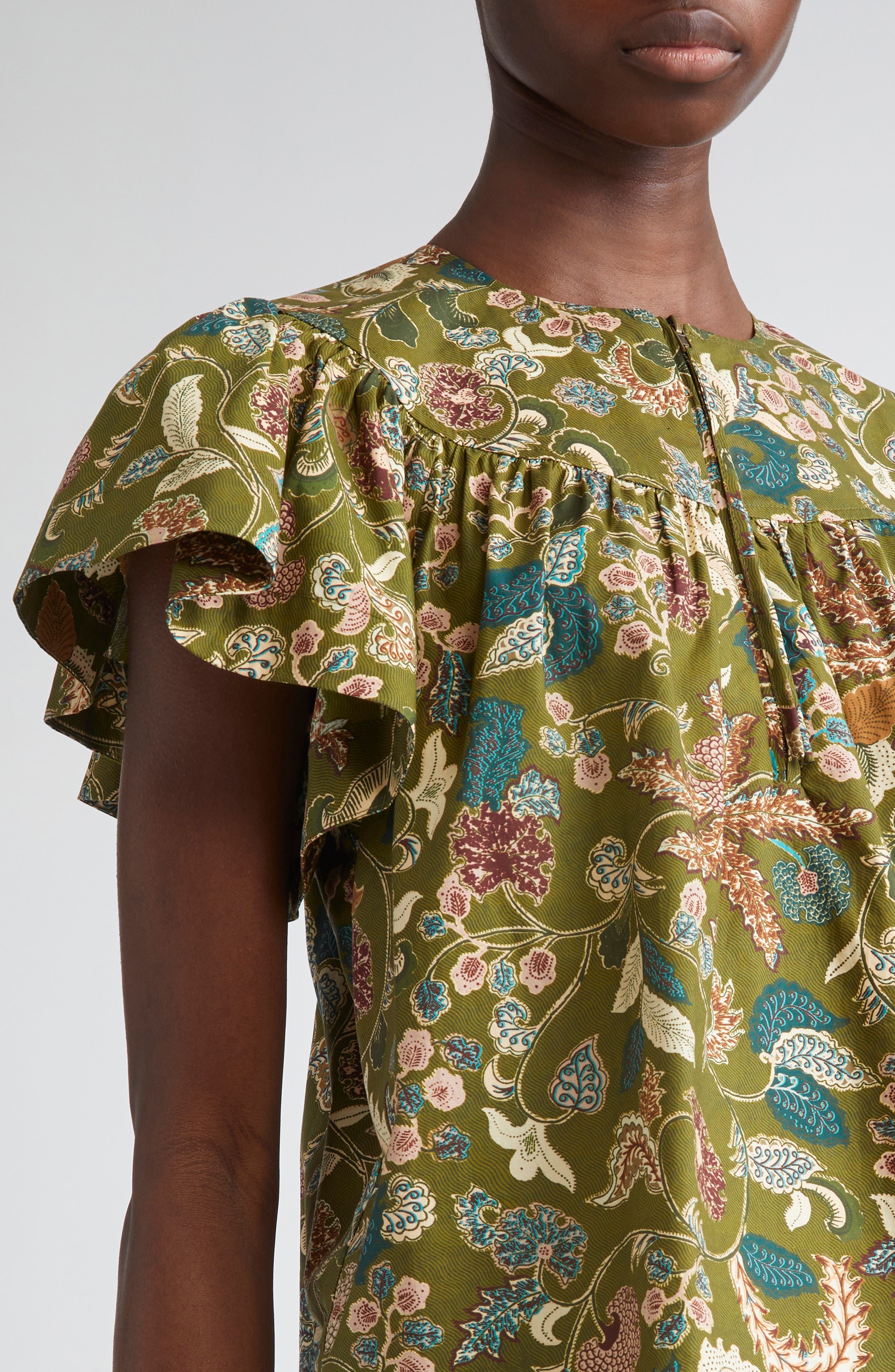 Ulla Johnson Perline Flutter Sleeve Top in Lichen at Nordstrom - 5