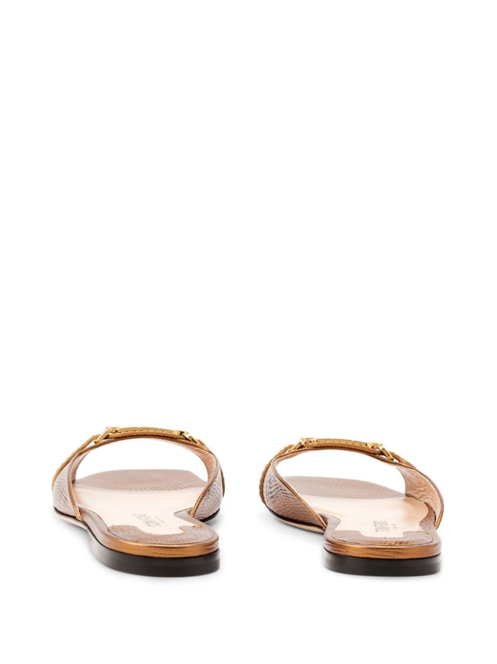 logo-plaque flat sandals - 3