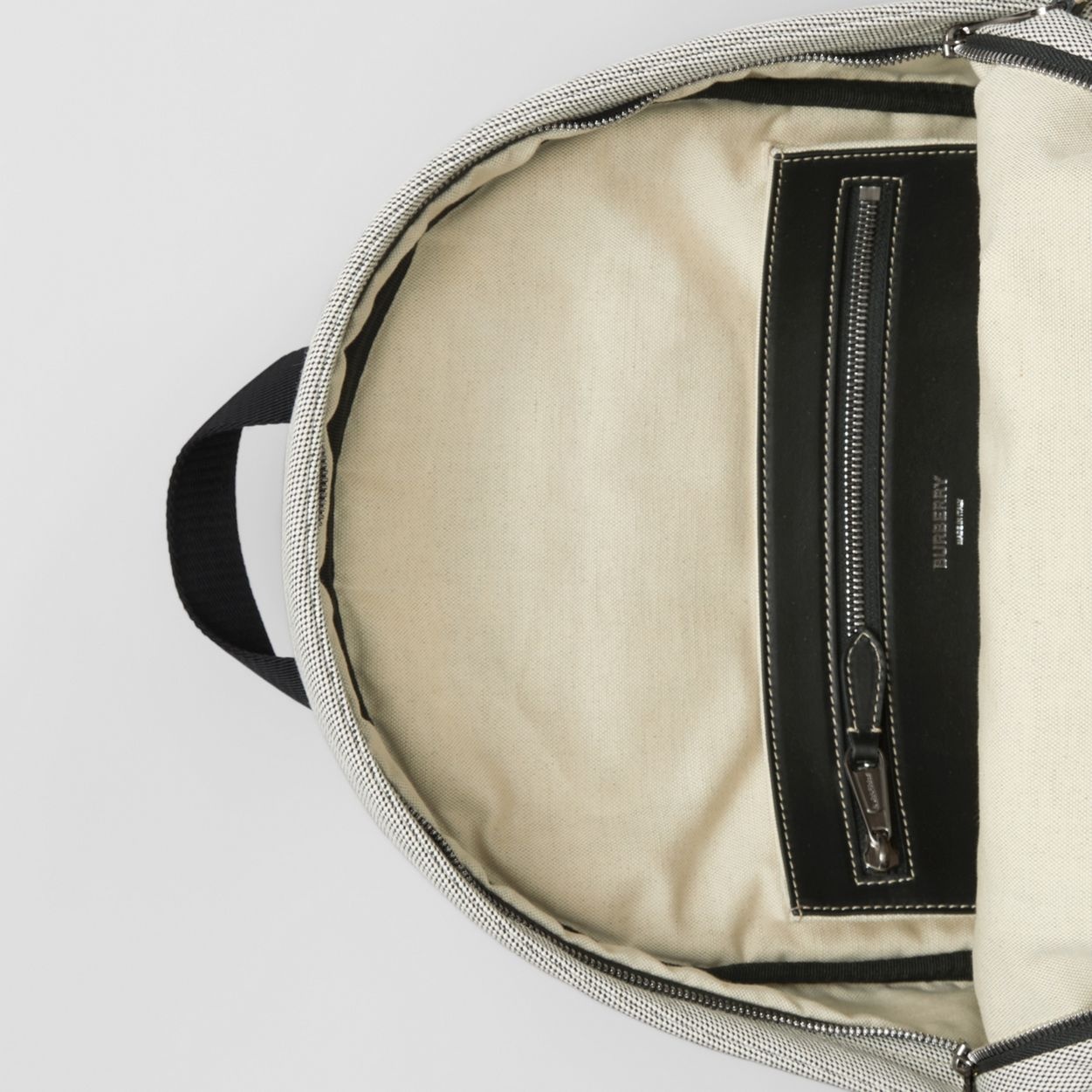 Large Logo Print Cotton Canvas Backpack 5