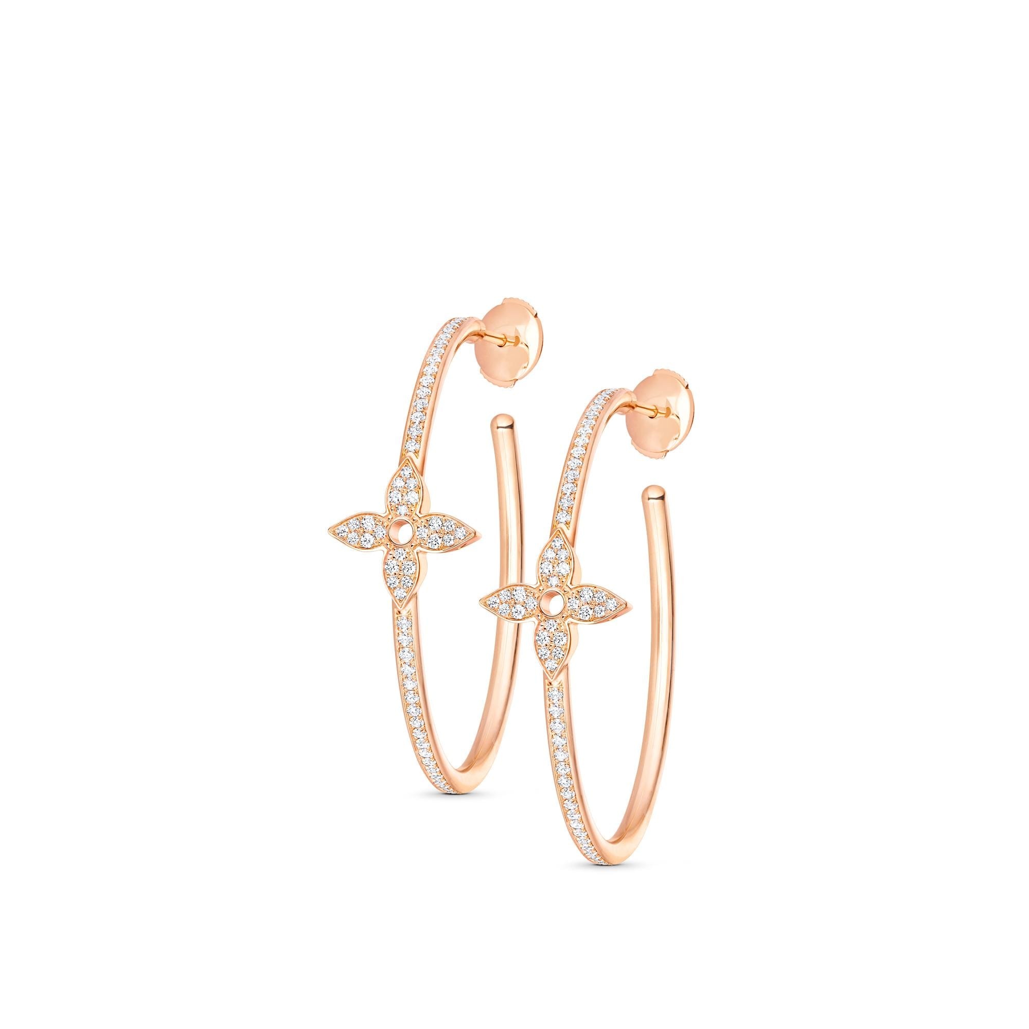 Idylle Blossom Hoops, Pink Gold And Diamonds - 3