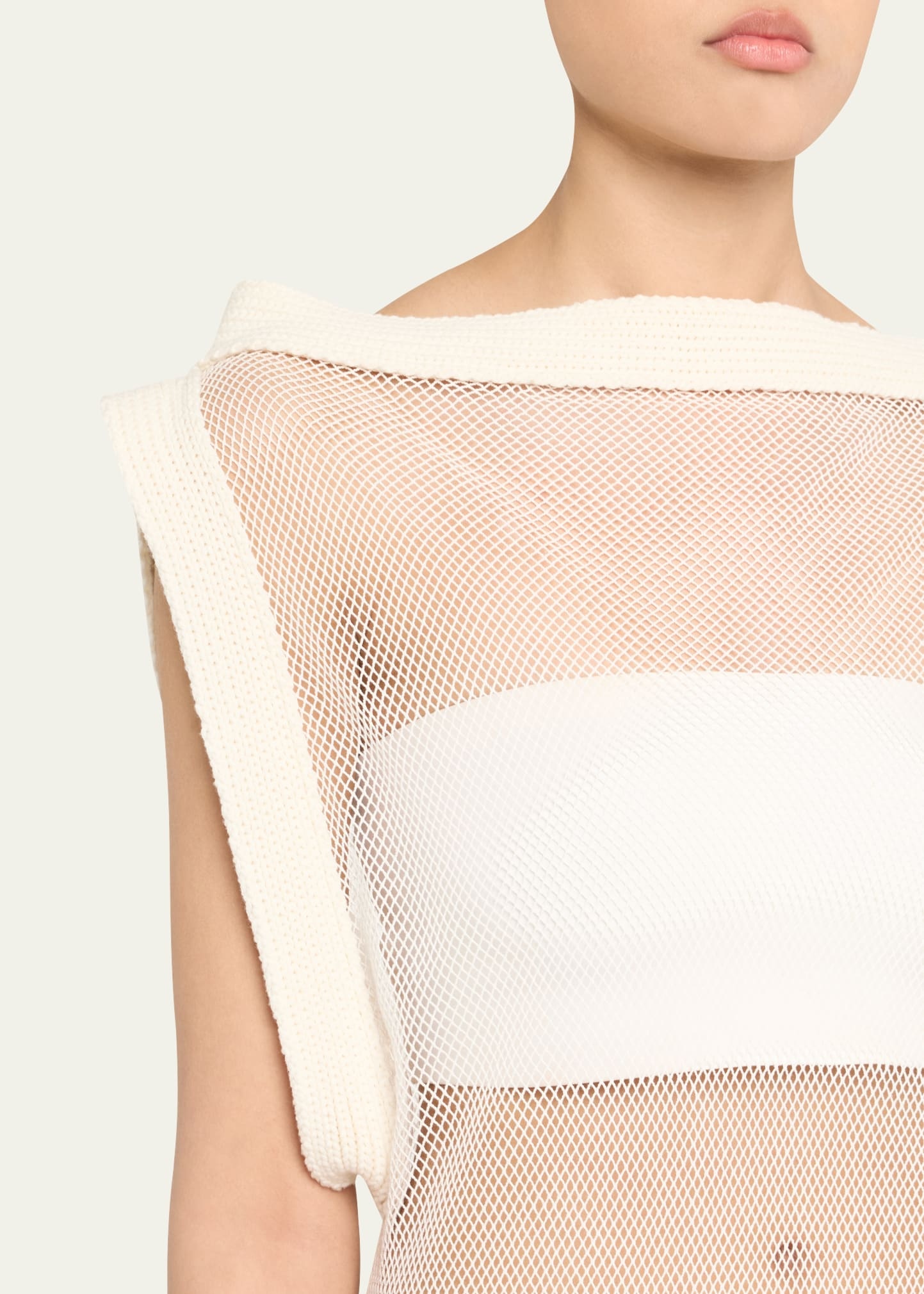 Wave Boatneck Mesh-Knit Maxi Dress - 5