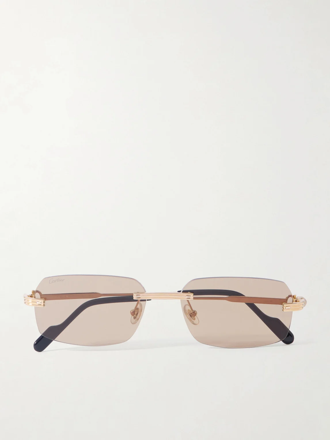 Rimless Rectangular-Frame Gold-Tone Sunglasses - 1