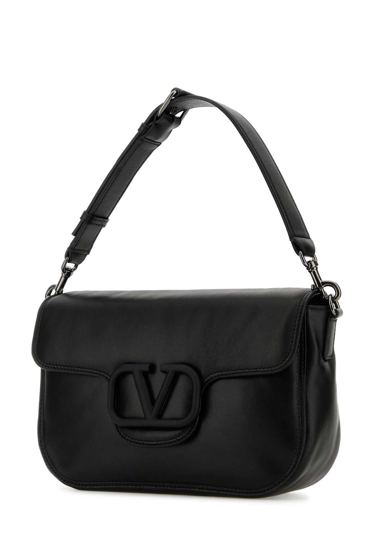 Valentino Garavani Men Black Leather Locã² Handbag - 2