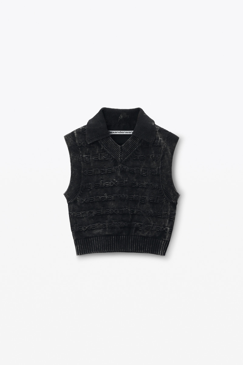 3D Logo Knit Vest in Cotton 1