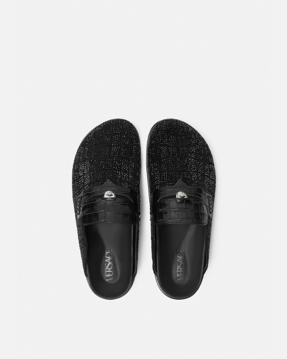 Crystal Croc-Effect Medusa Mules - 3