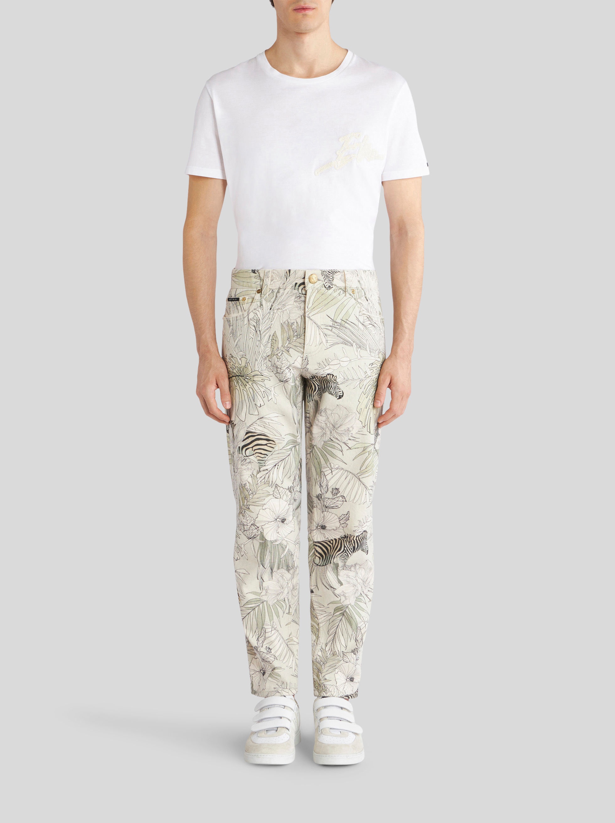 JEANS WITH TROPICAL PRINT AND ZEBRAS - 3