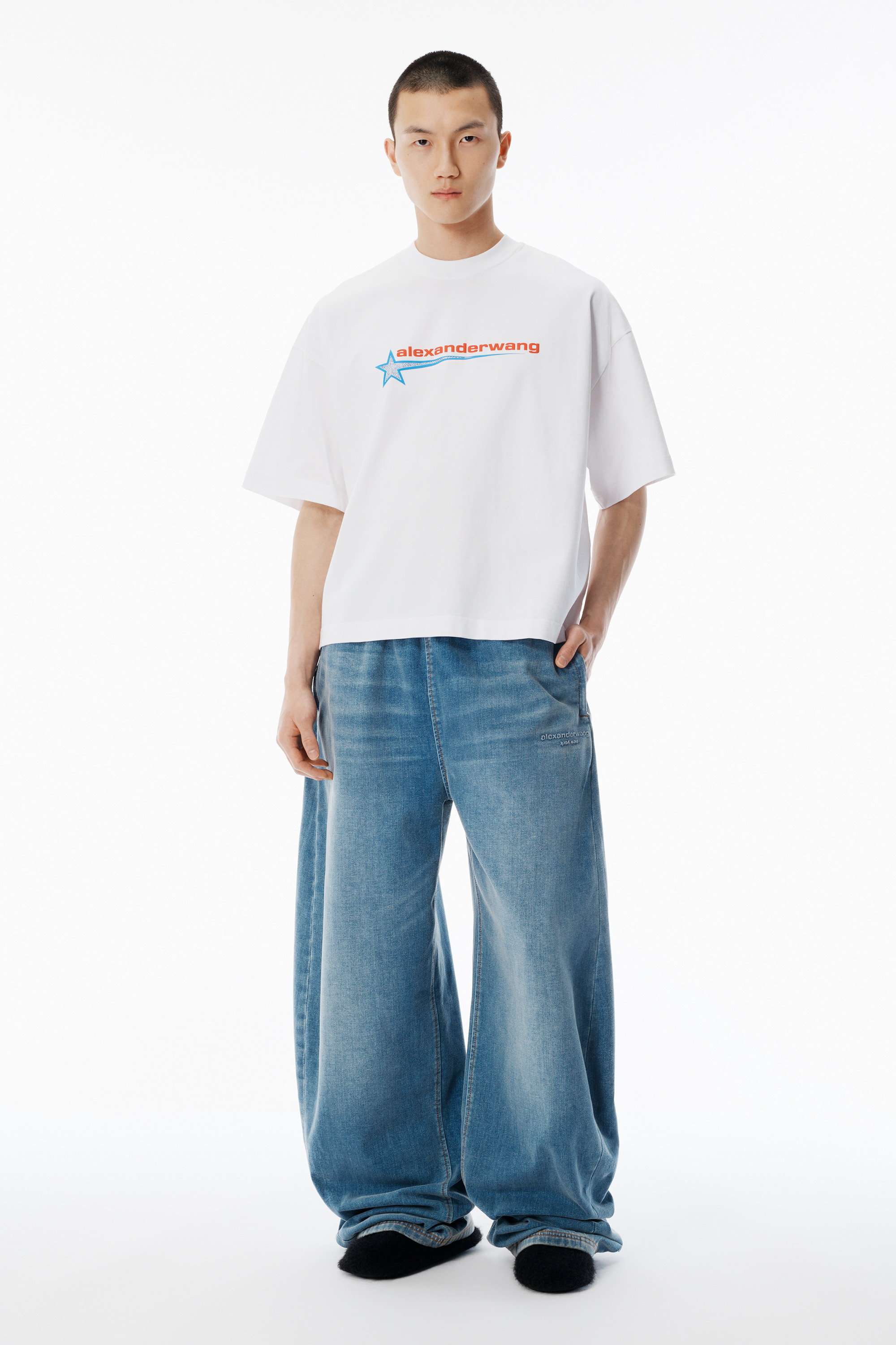Unisex White Star Graphic Tee - 5