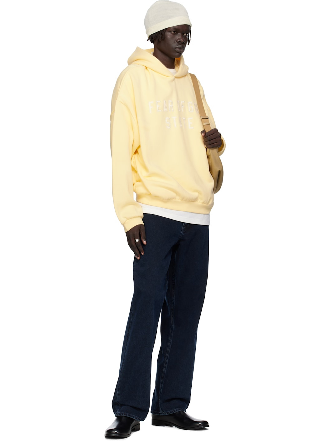 Yellow 90s Fit Fleece Hoodie - 4