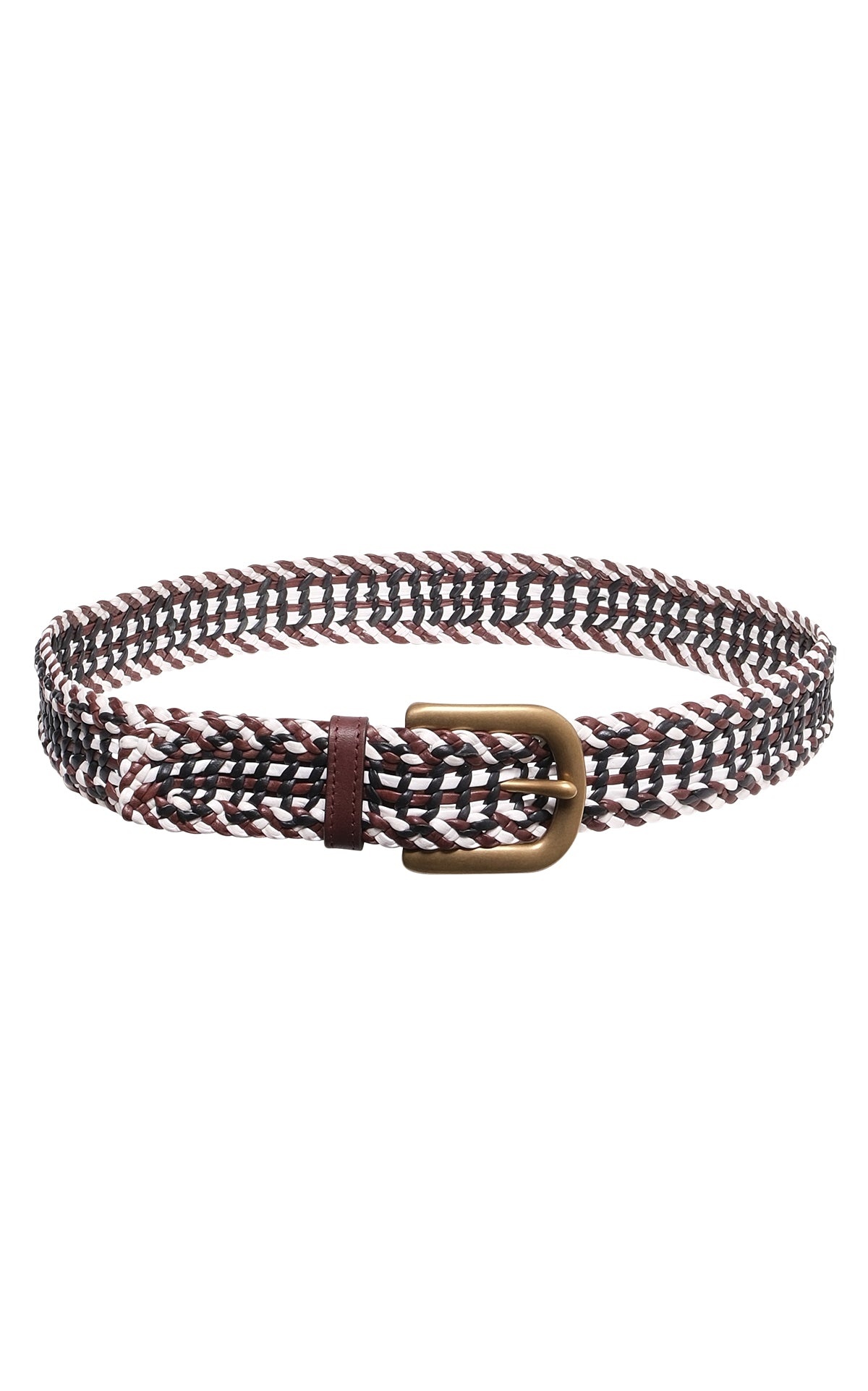 Sam Braided Belt in Chocolate Multi Leather - 1