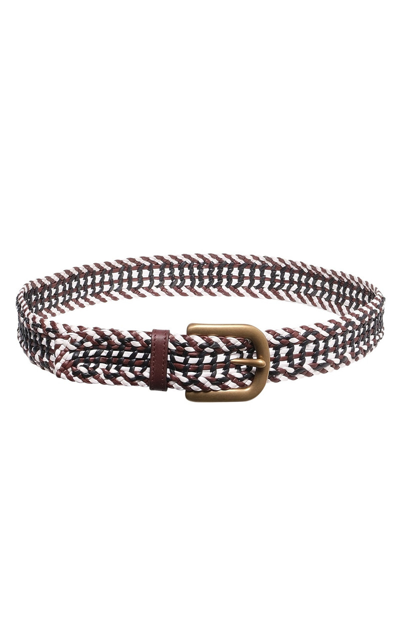 Sam Braided Belt in Chocolate Multi Leather 1