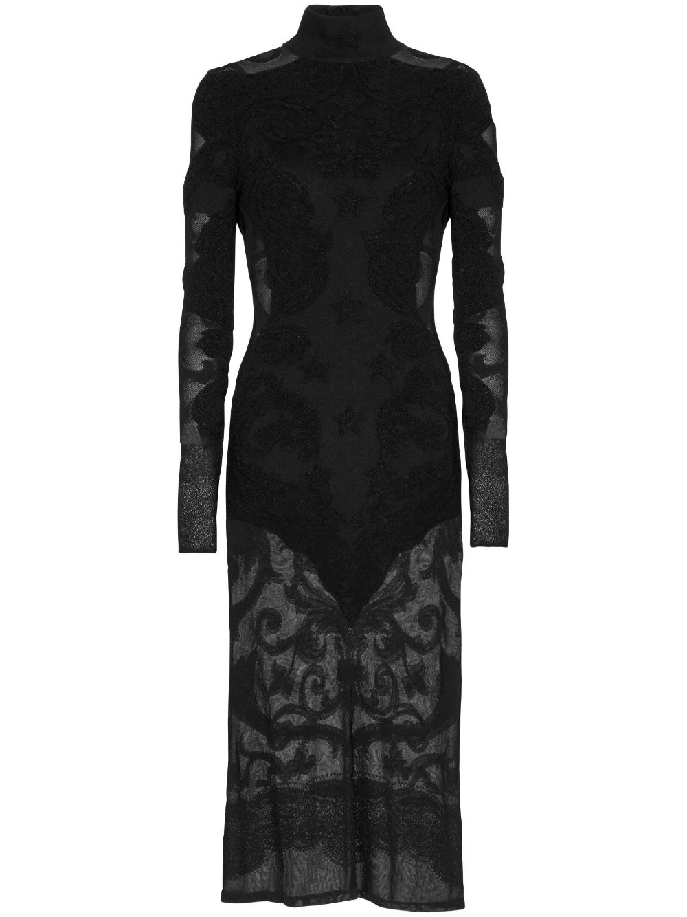 Baroque fine-knit midi dress - 1