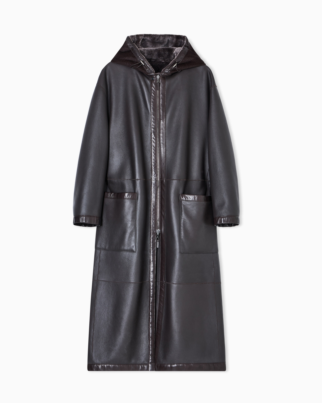 LONG LAMBSKIN SHEARLING COAT - 5