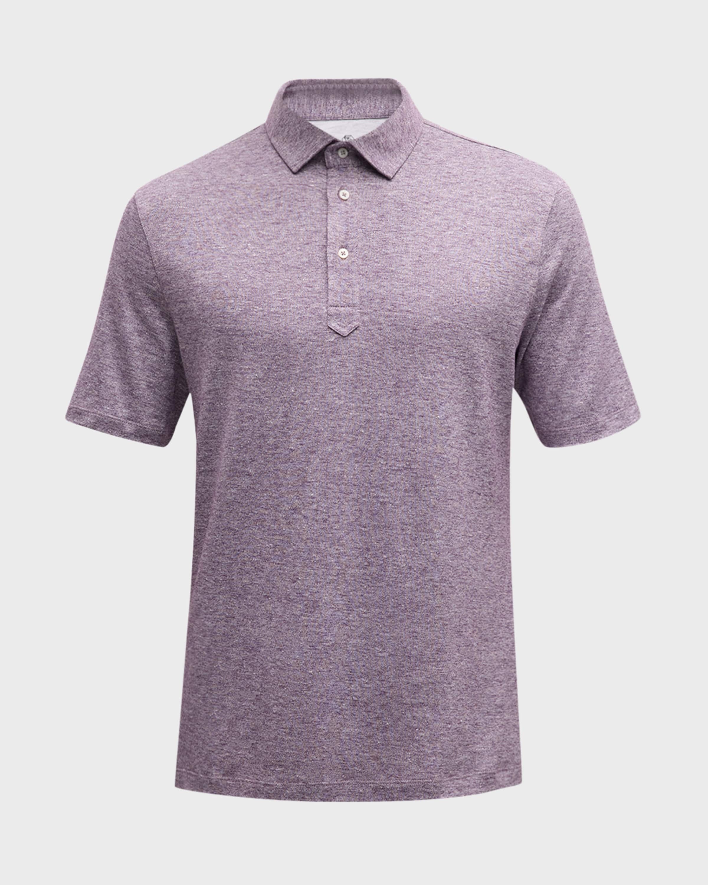 Men's Cotton-Linen Melange Polo Shirt - 1