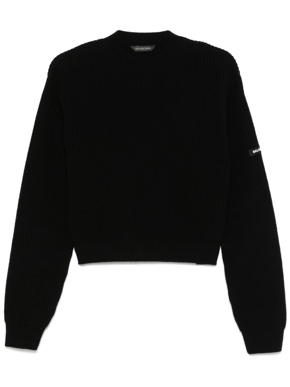 patch cropped sweater - 1