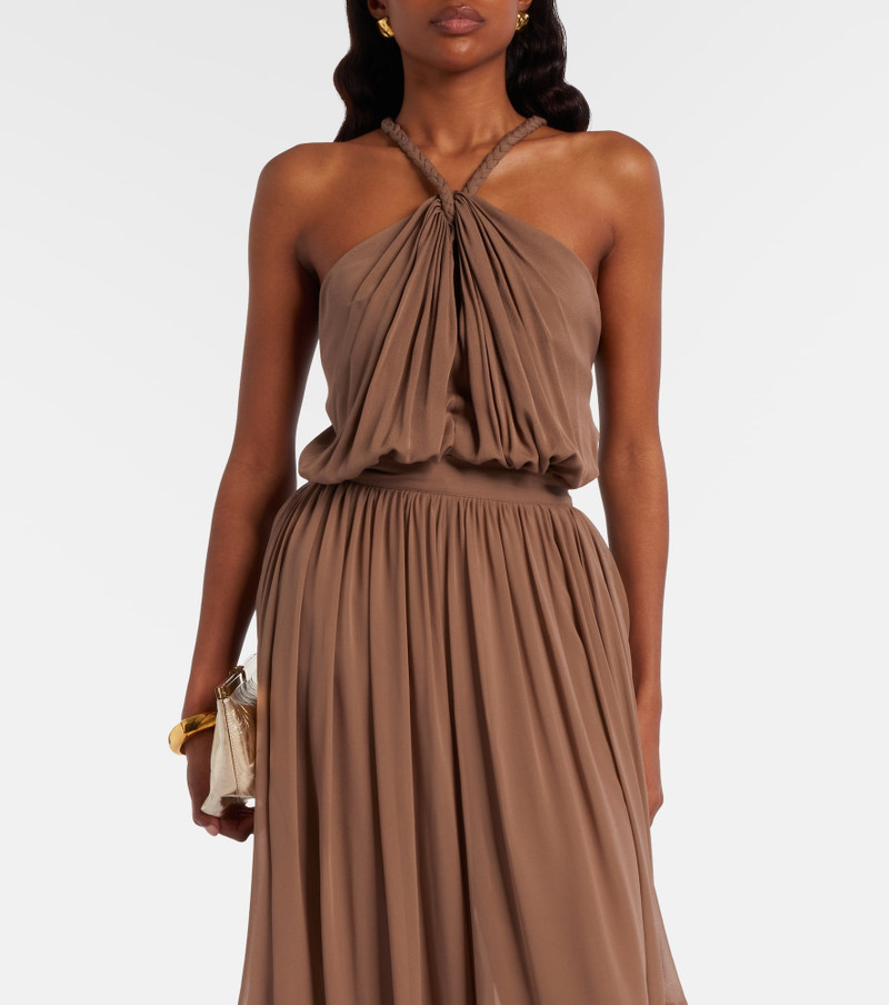 ELIE SAAB Gathered silk georgette bodysuit outlook