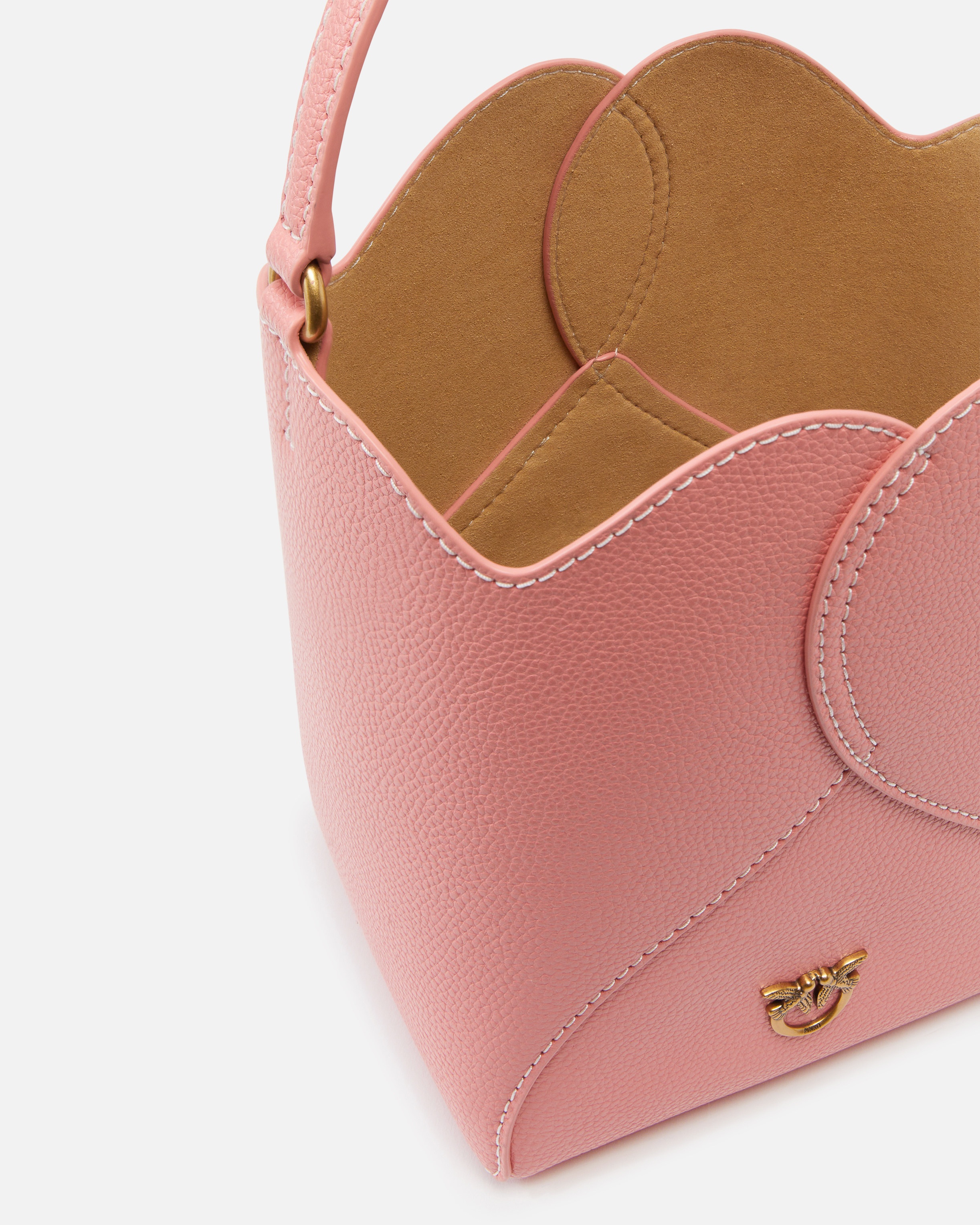 HEART MINI LEATHER BUCKET BAG WITH SHOULDER STRAP - 4