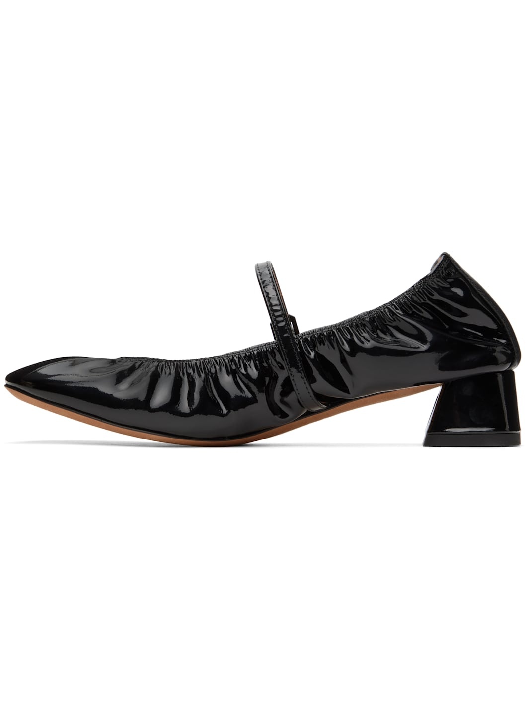 Black Heeled Mary Jane Ballerina Flats - 3