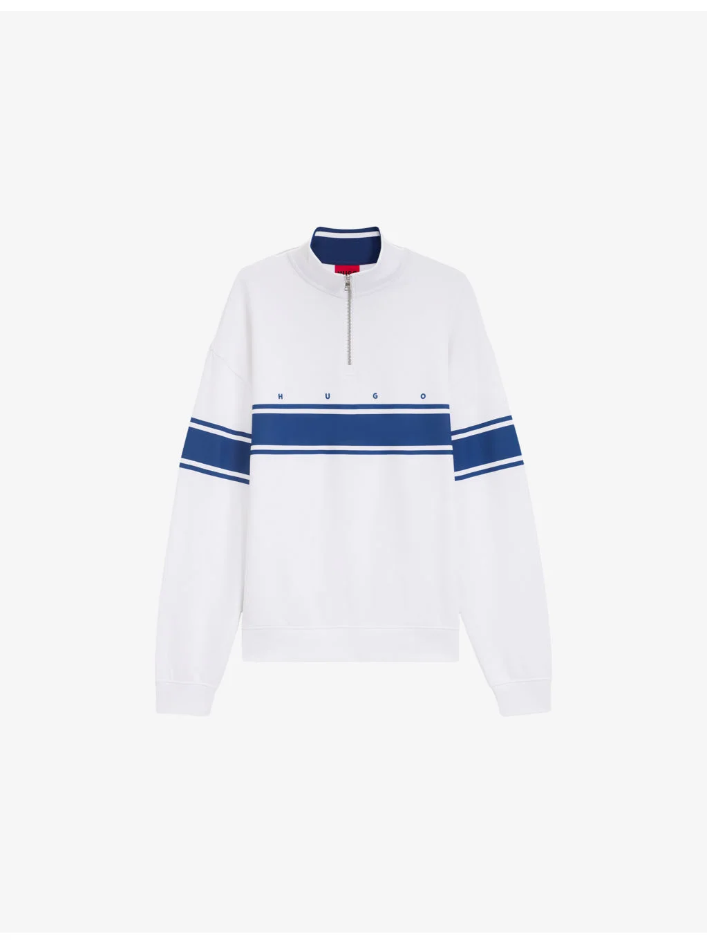 Striped Half-Zip Cotton Sweatshirt - 1