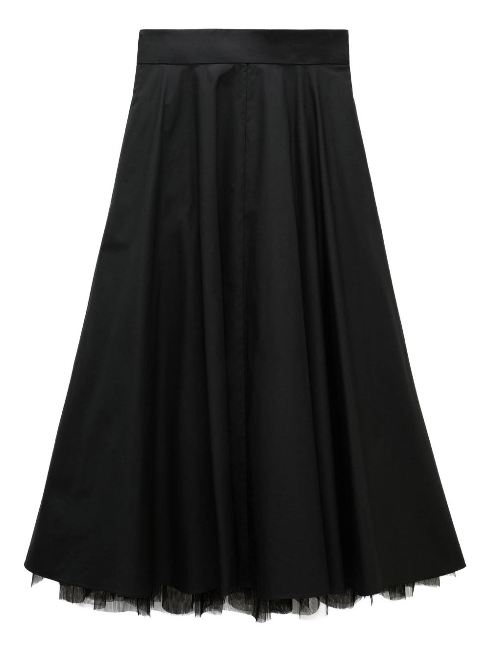 tulle-trimmed midi skirt - 5