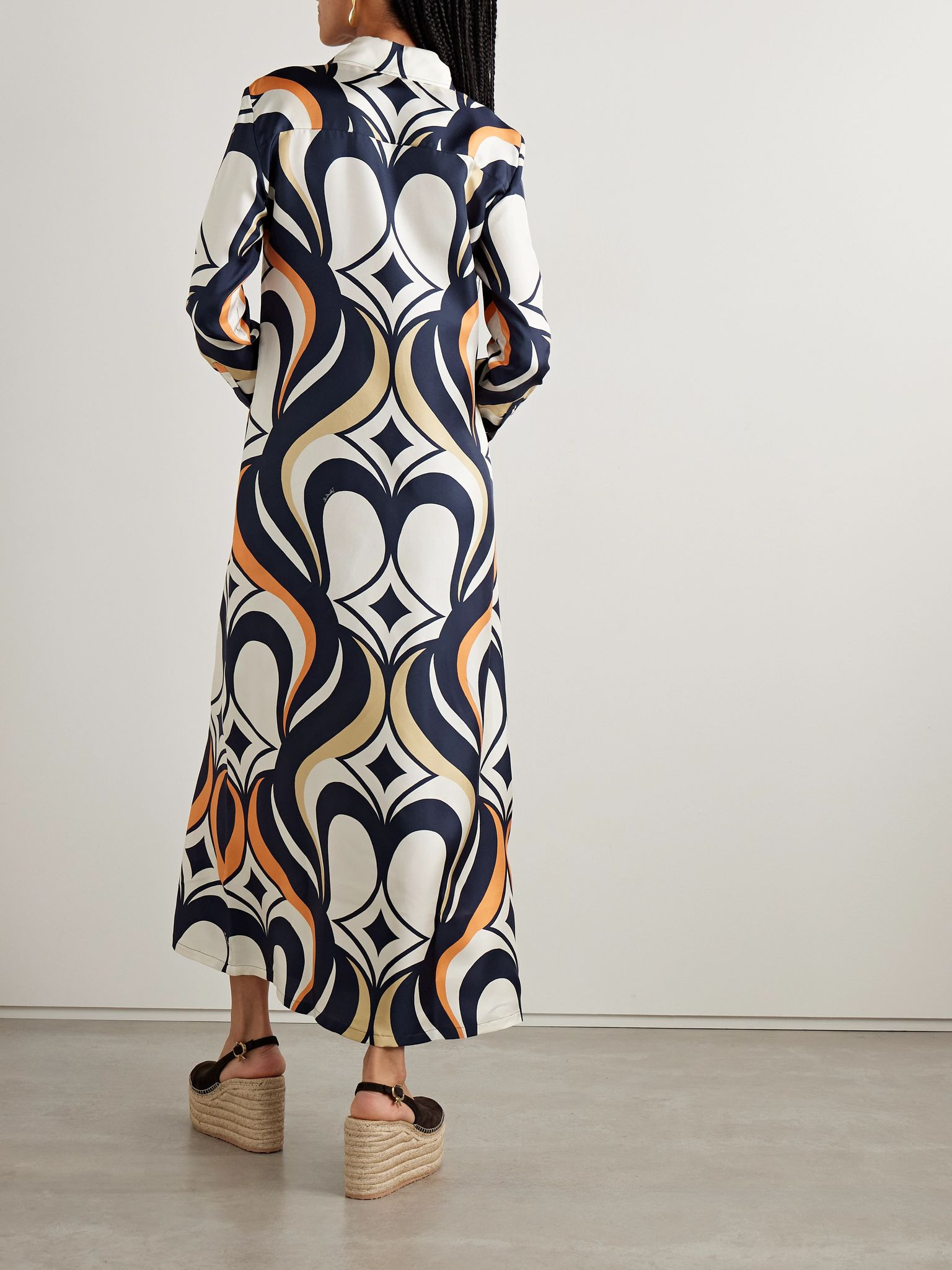 Icon printed silk-twill maxi shirt dress Multi - 3