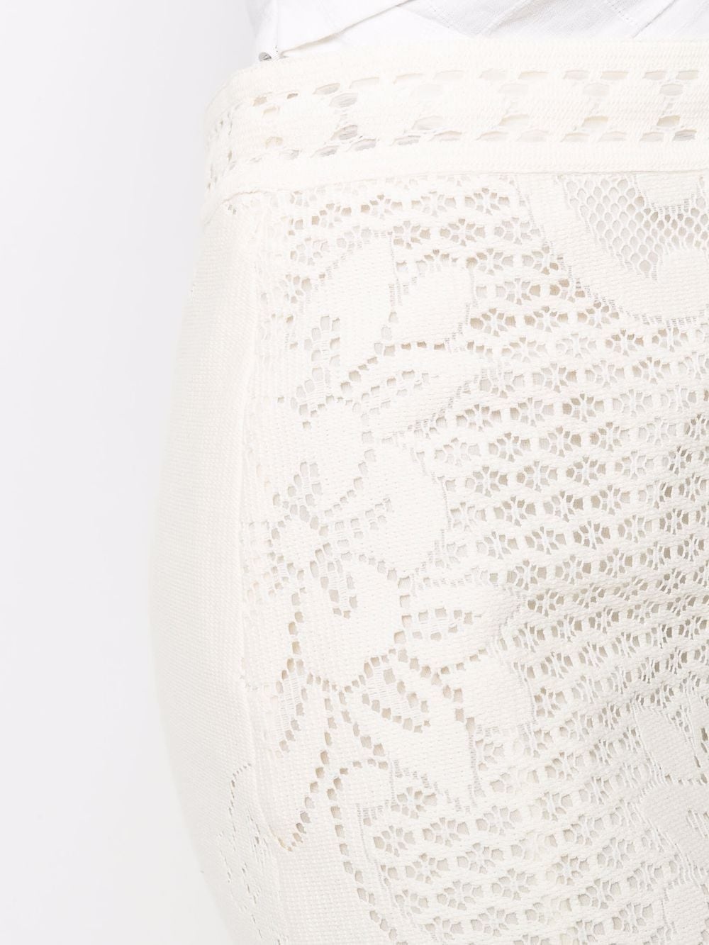 high-waisted heavy lace skirt - 5