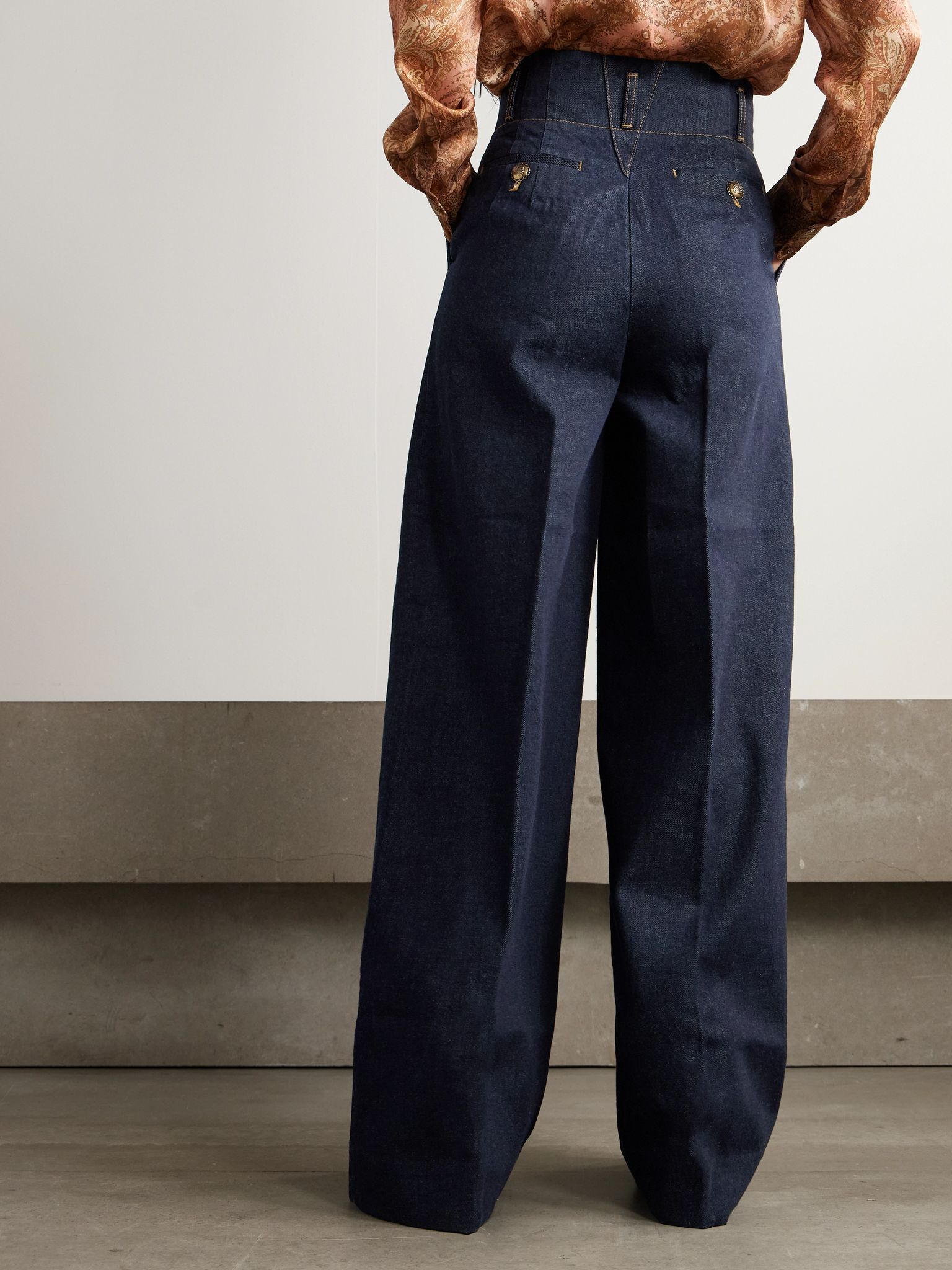 Hypnotic pleated wide-leg jeans Dark denim - 4