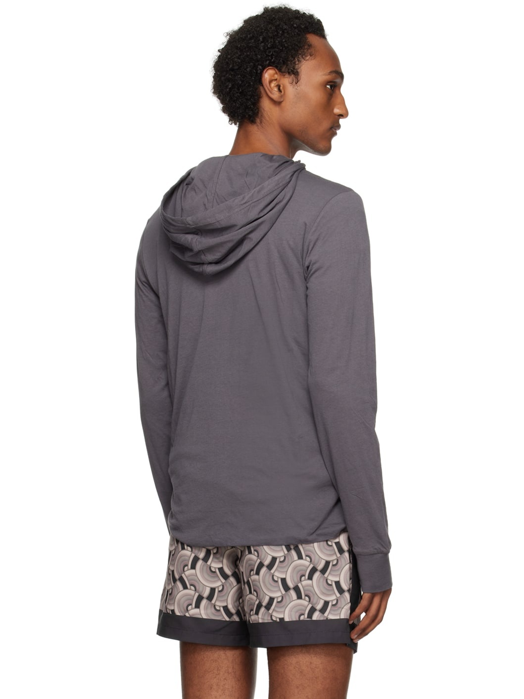 Gray Drawstring Hoodie - 3