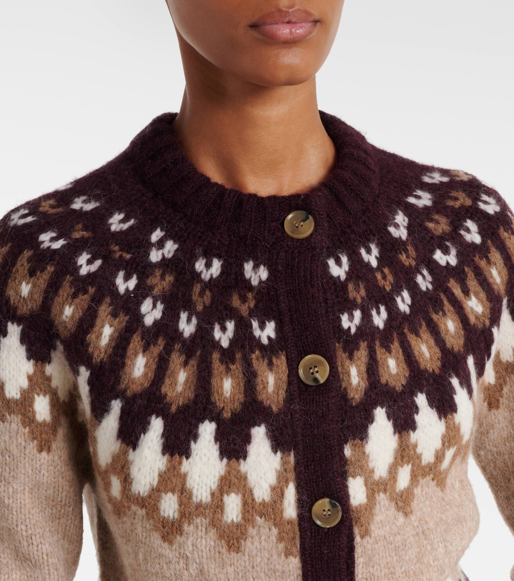 Christina Fair Isle alpaca-blend cardigan - 4