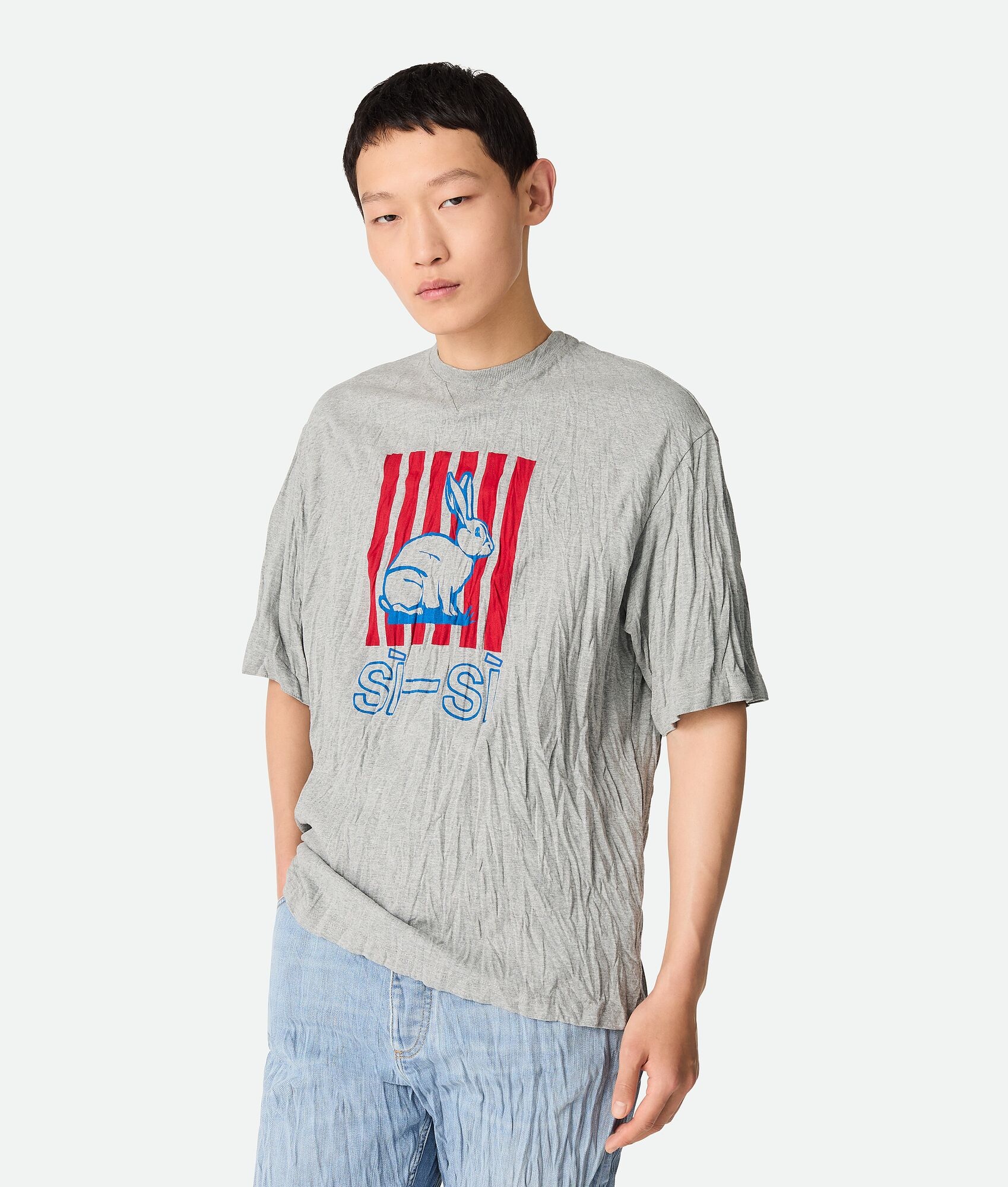 Crushed Cotton Printed Jersey T-Shirt - 1
