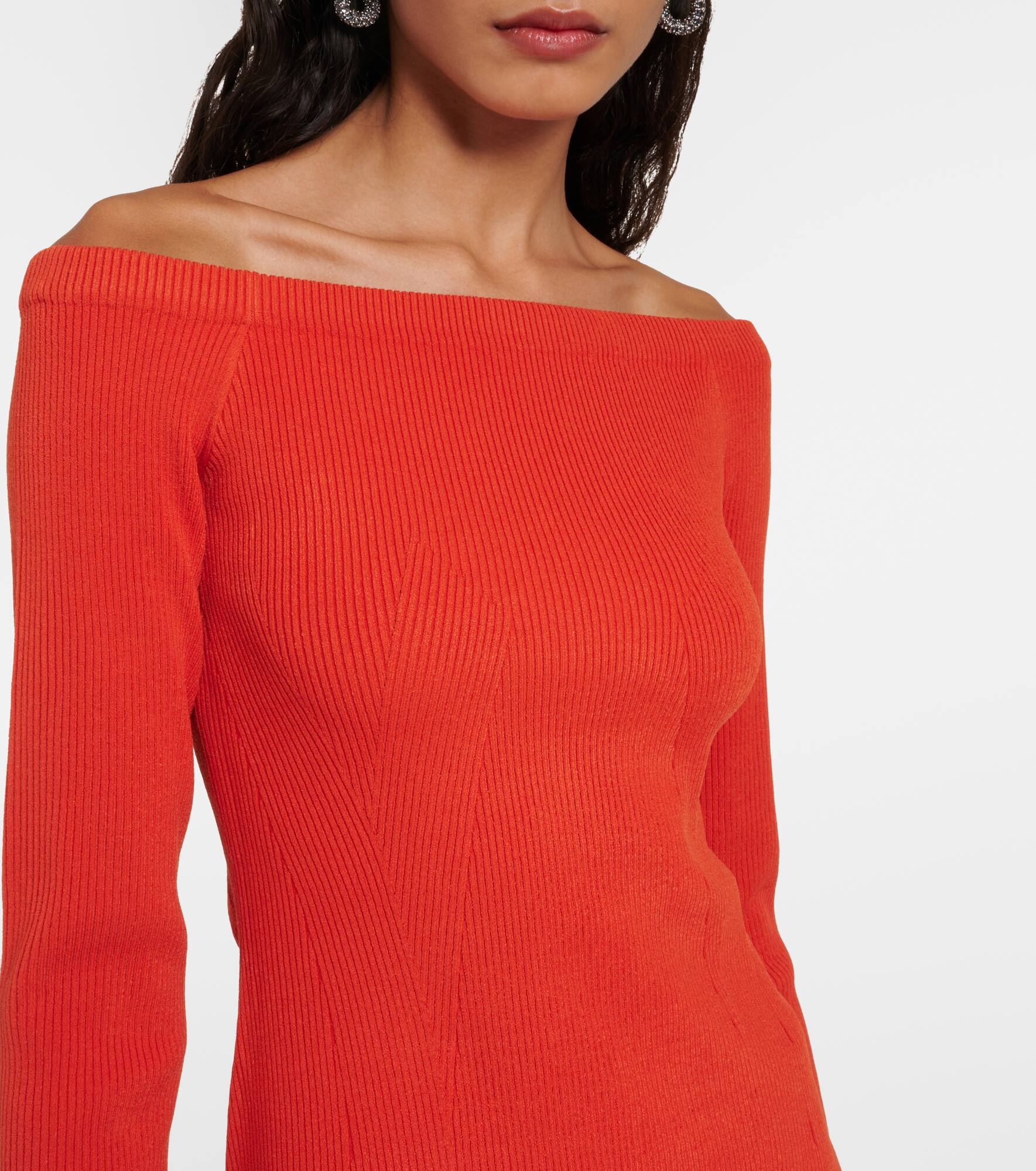 Derick ribbed-knit off-shoulder sweater - 4