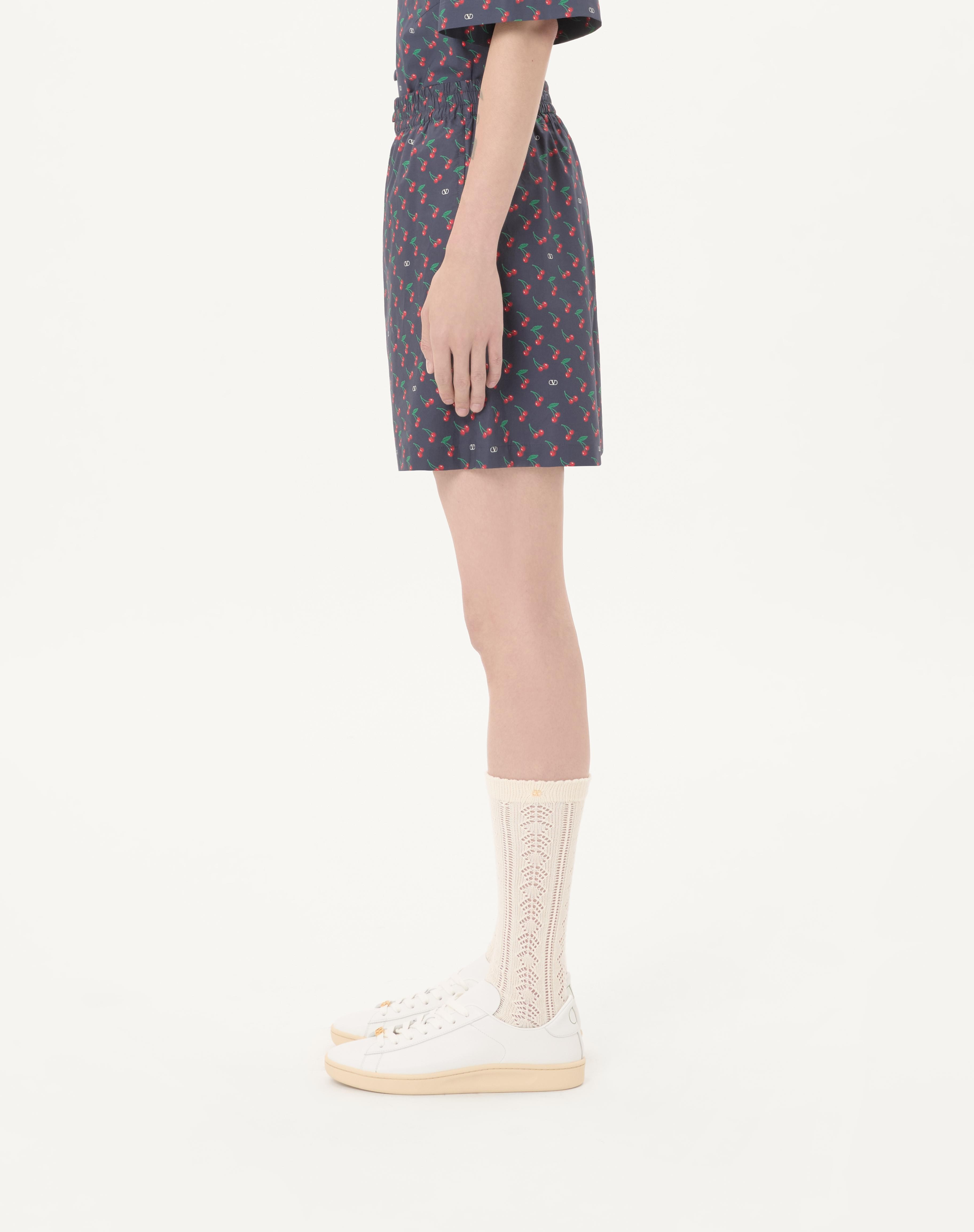 COTTON POPLIN BERMUDA SHORTS WITH CHERRYFIC PRINT - 4