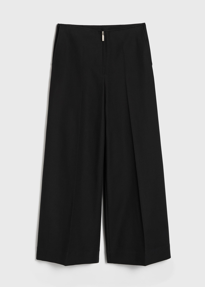 Zip-front wide trousers black - 1