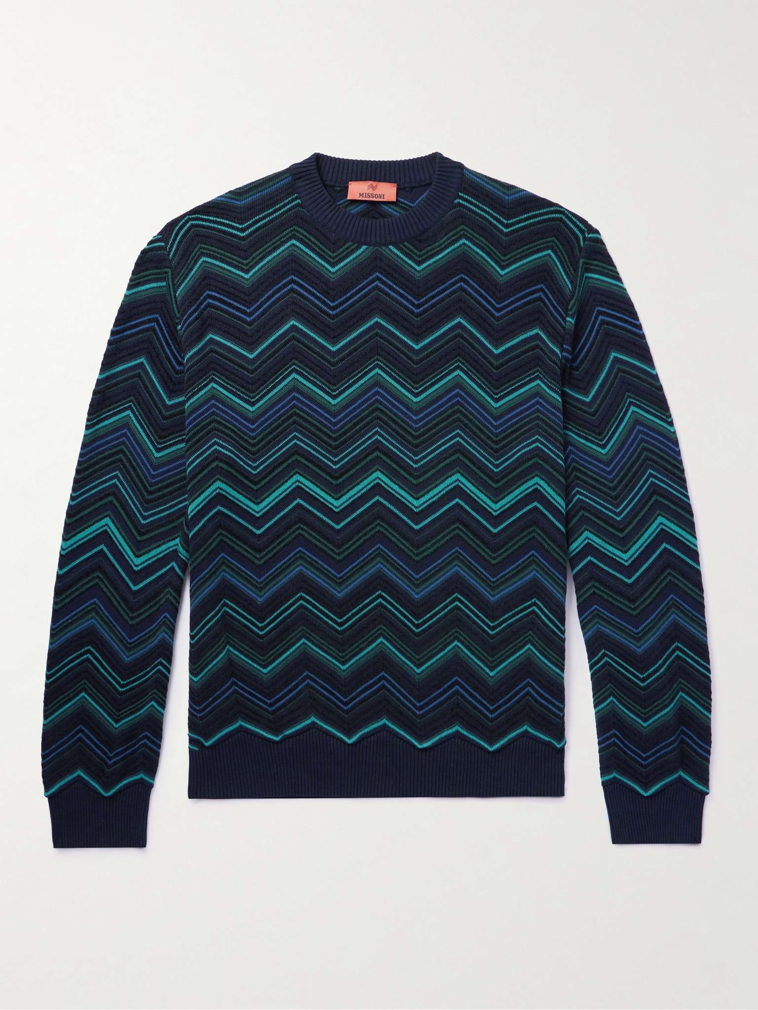 Chevron Cotton-Blend Sweater - 1