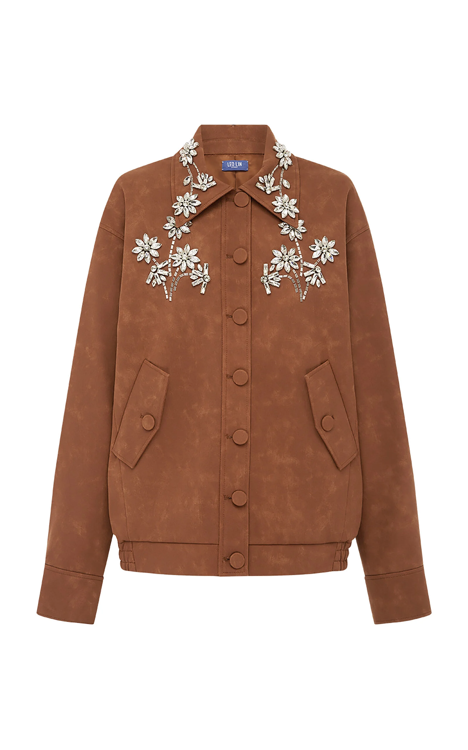 Astrid Embellished Vegan Suede Jacket brown - 1