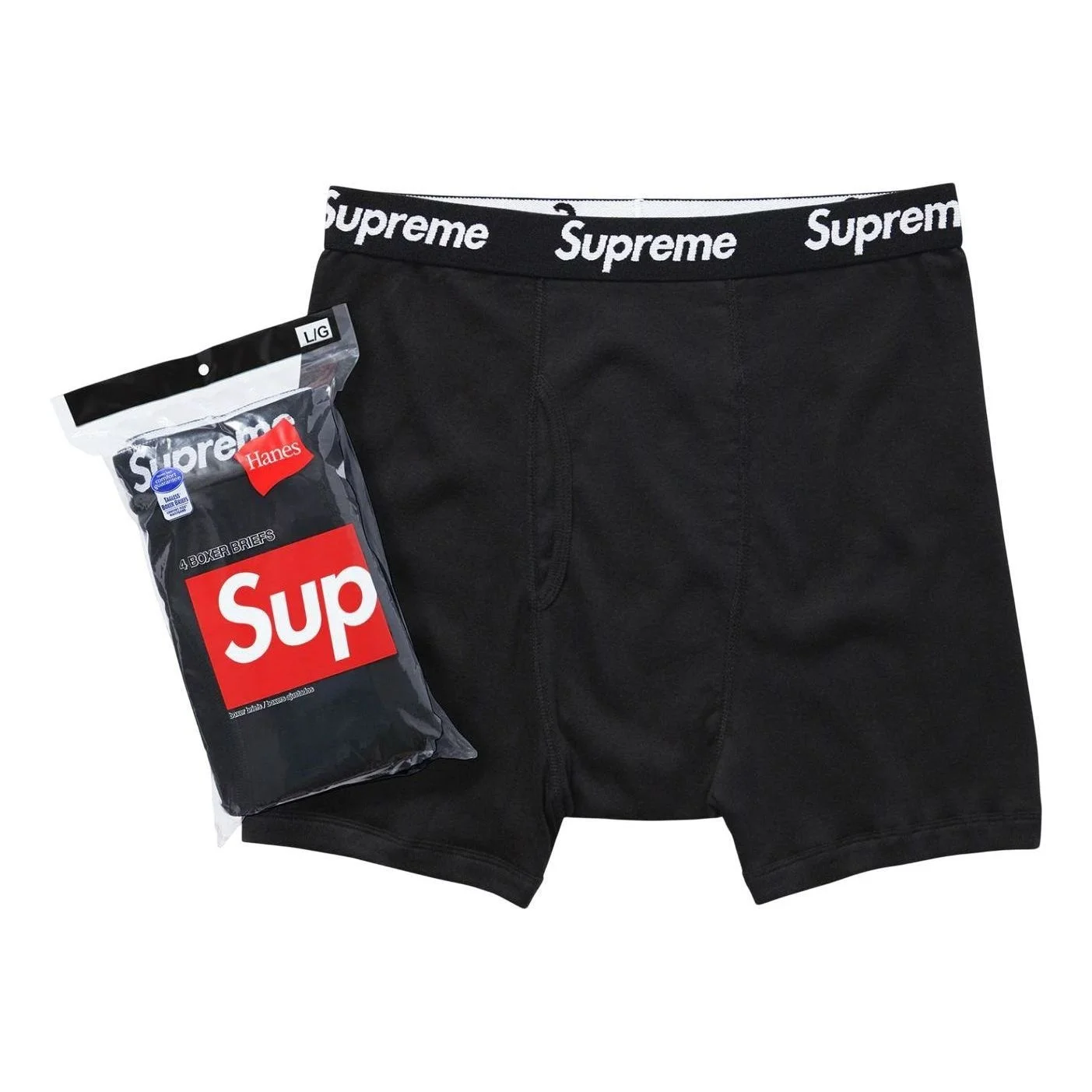 Supreme Hanes Boxer Briefs 4 Pack 'Black' SUP-FW24-023-BK - 1