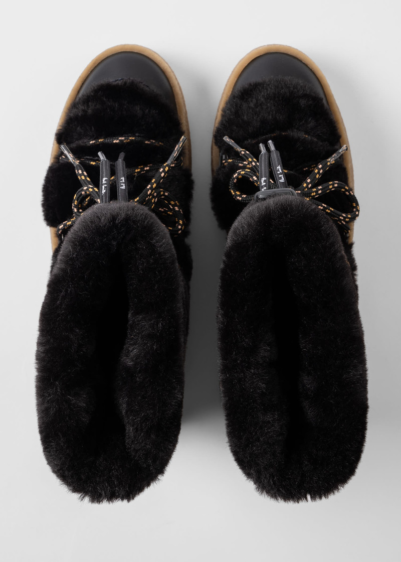 Black Leather 'Hallie' Snow Boots 5