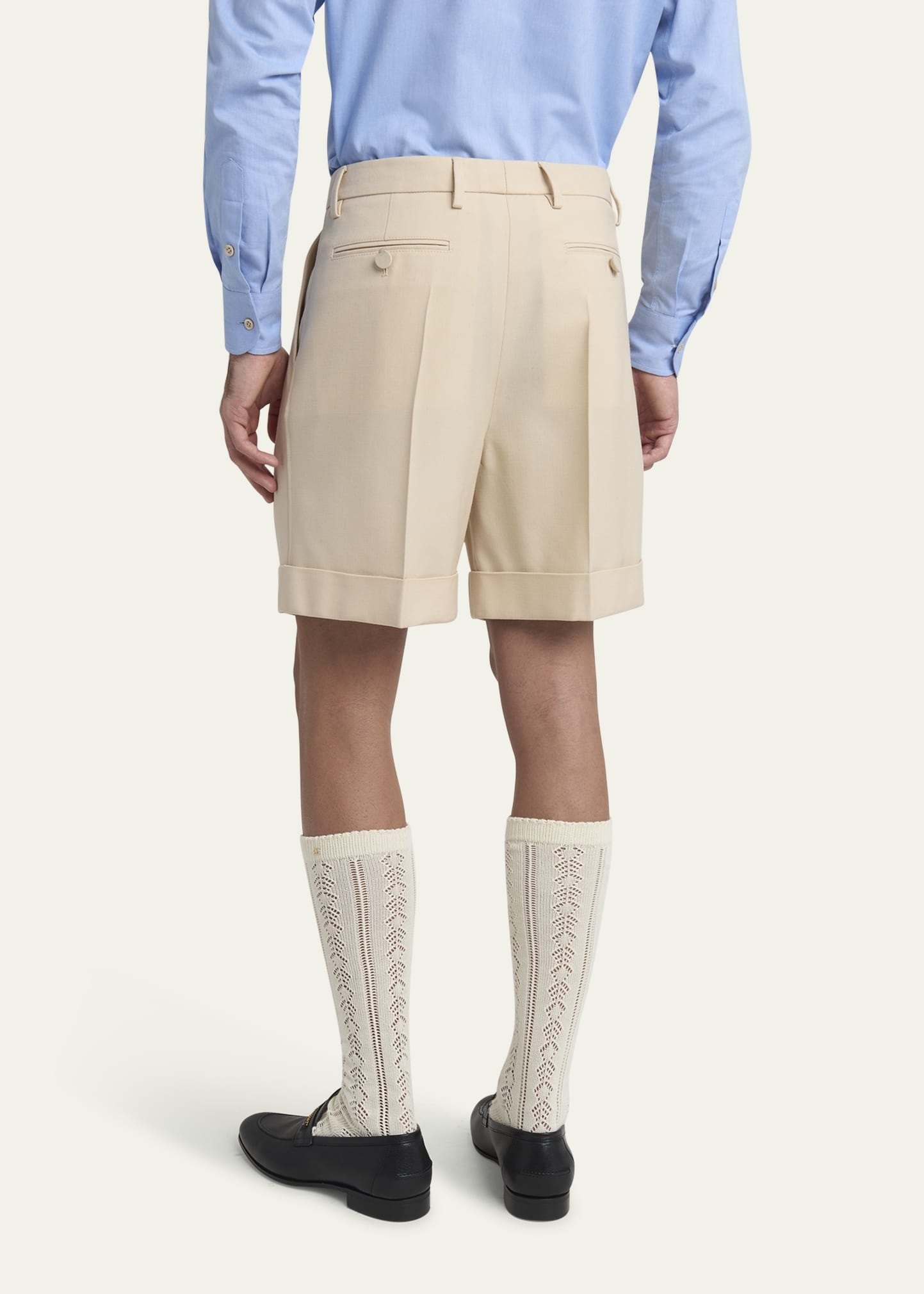 Men's Gabardine Pleated Bermuda Shorts - 3