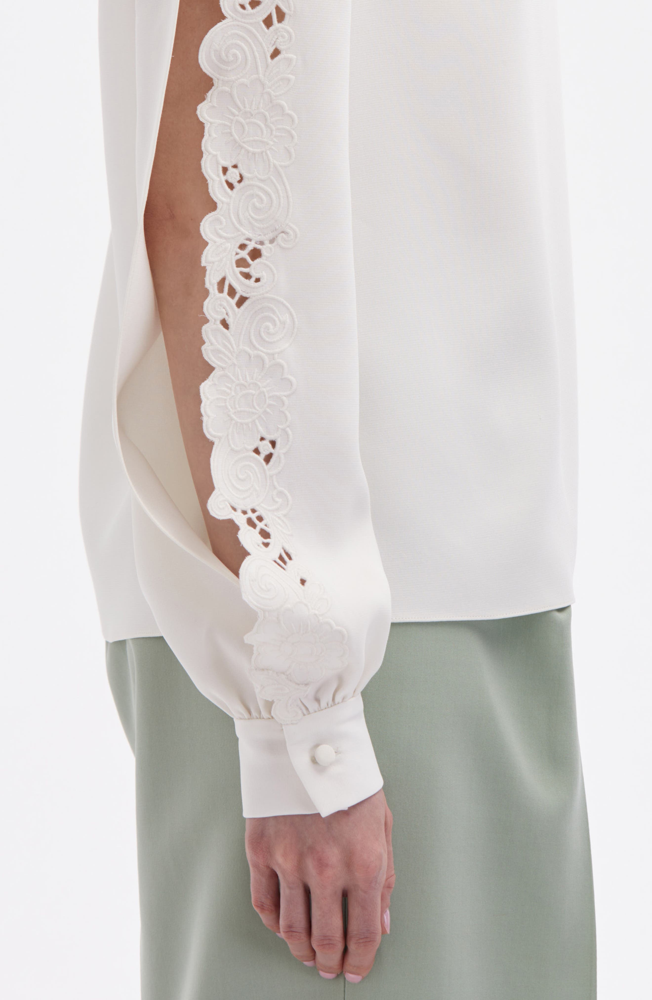 Broderie Anglaise Long Sleeve Top - 3