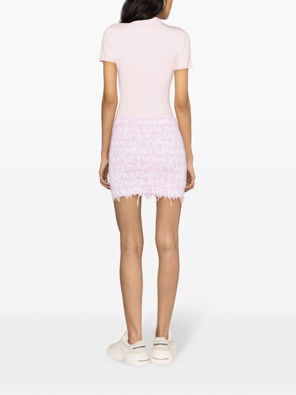 monogram-jacquard merino miniskirt - 4
