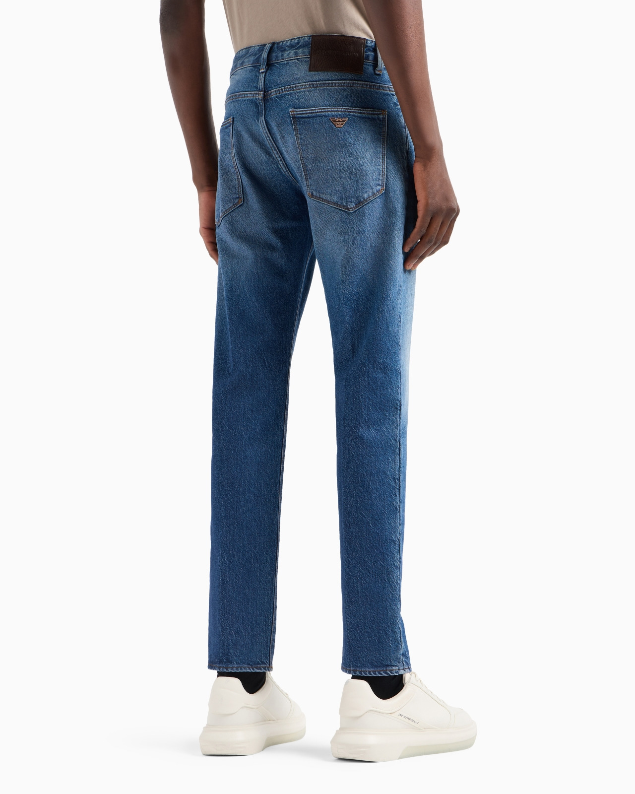 J06 Slim-fit, 12.2 oz stone-washed denim jeans with veining - 3