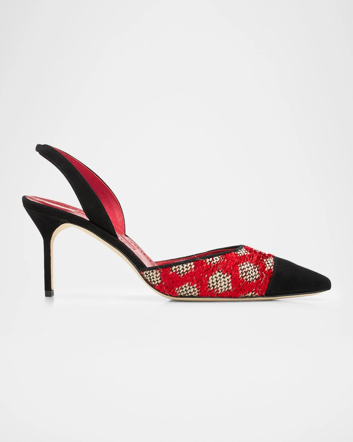70mm Capsli Raffia and Suede Slingback Pumps - 1