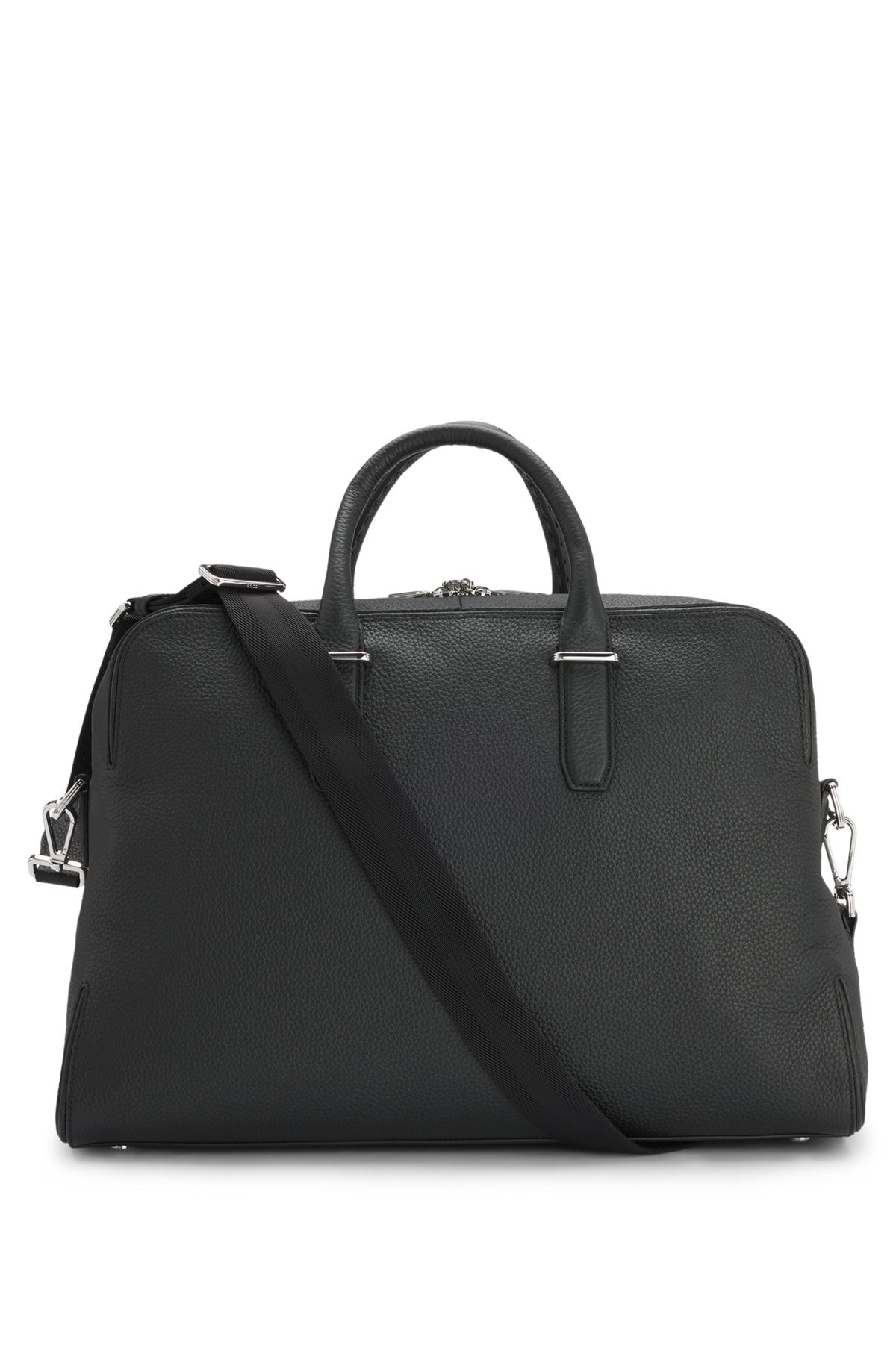GRAINED LEATHER HOLDALL WITH LOGO KEYHOLDER - 1