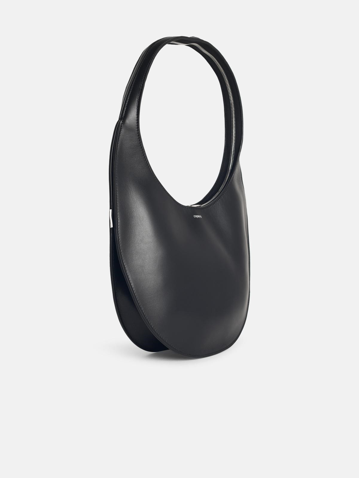 MEDIUM SOFT 'SWIPE' BLACK LEATHER BAG - 2