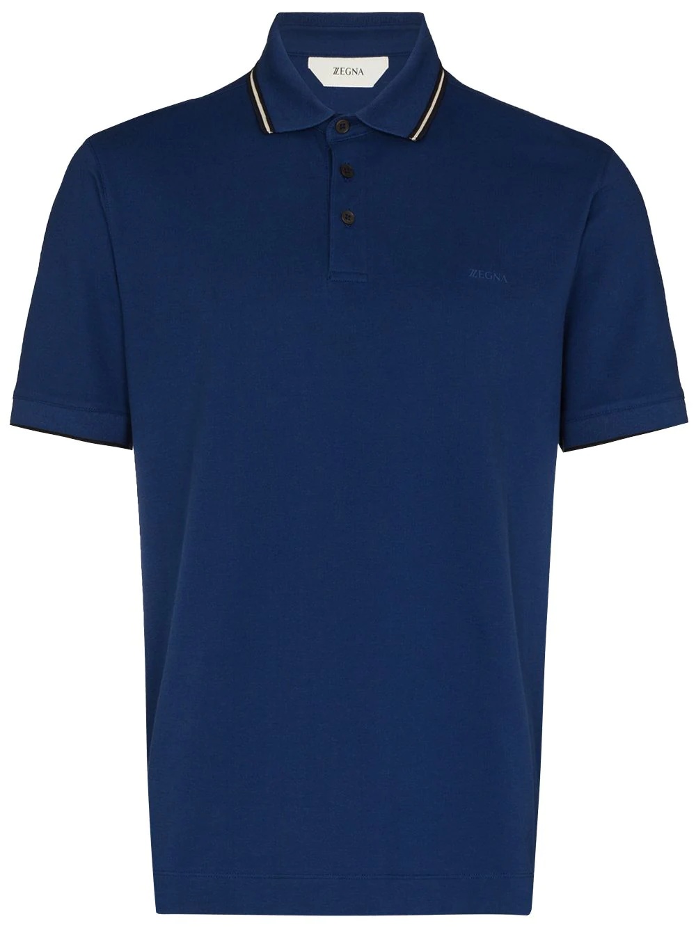 contrast-trim polo shirt - 1