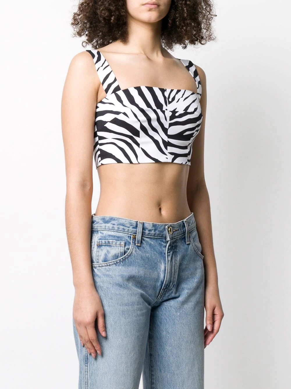 zebra print bustier top - 3