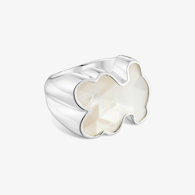 TOUS Silver Signet ring with mother-of-pearl bear motif TOUS Icon Color outlook