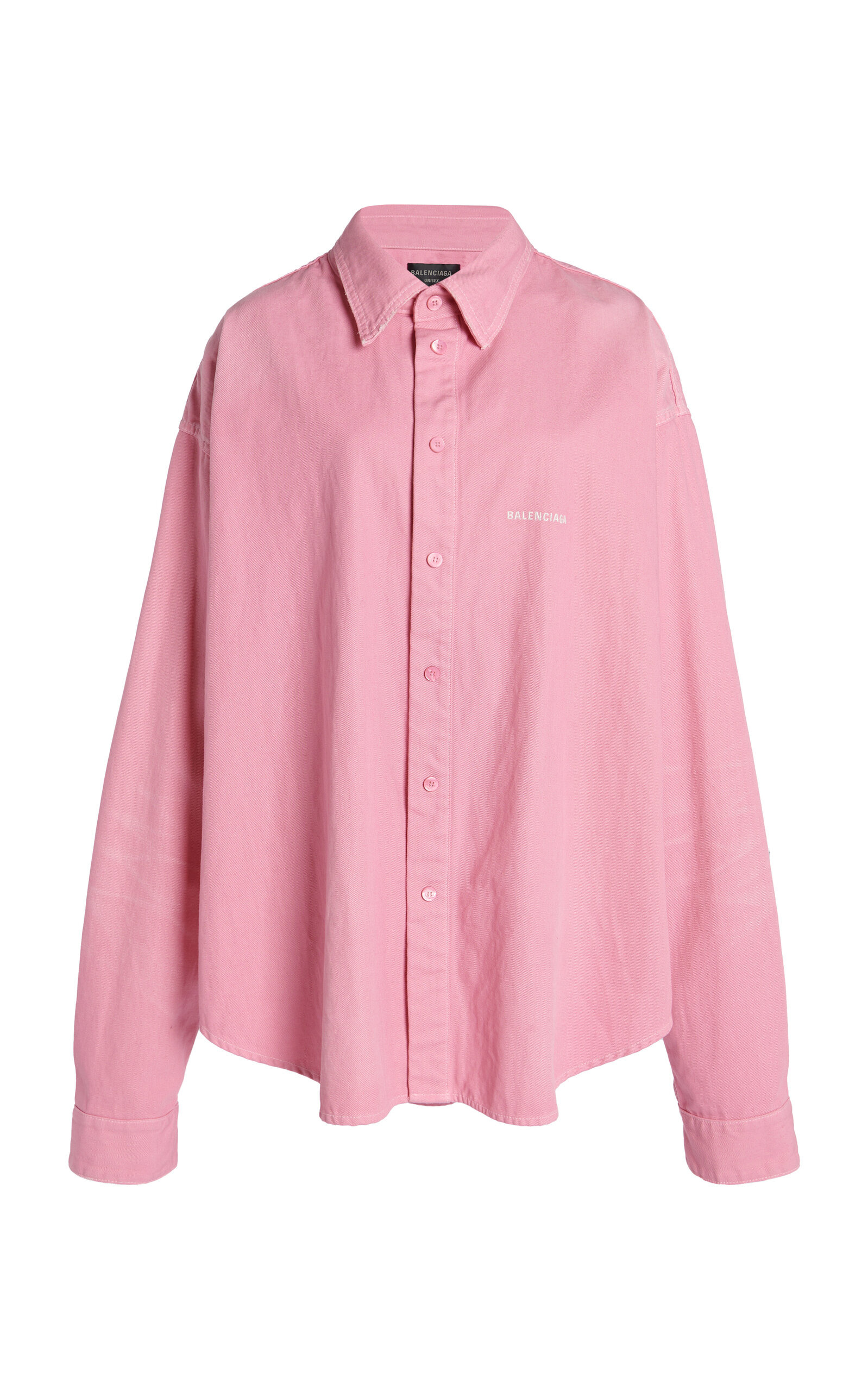 Oversized Lightweight Denim Shirt pink - 1
