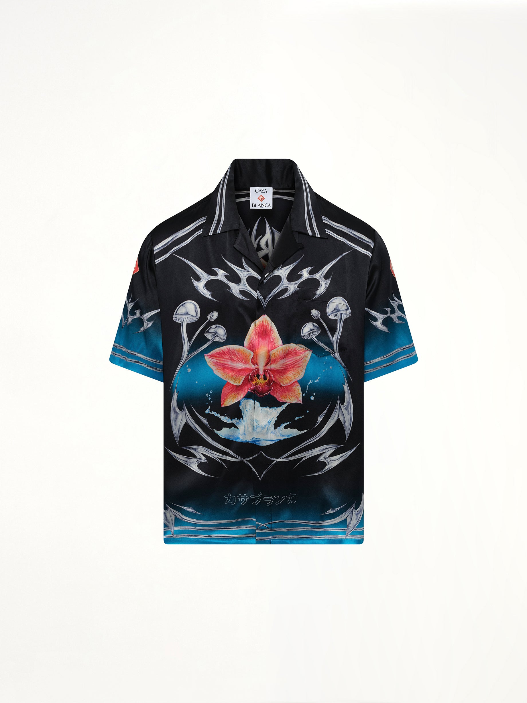 Silk Satin Blades Shirt in Multicolour - 2